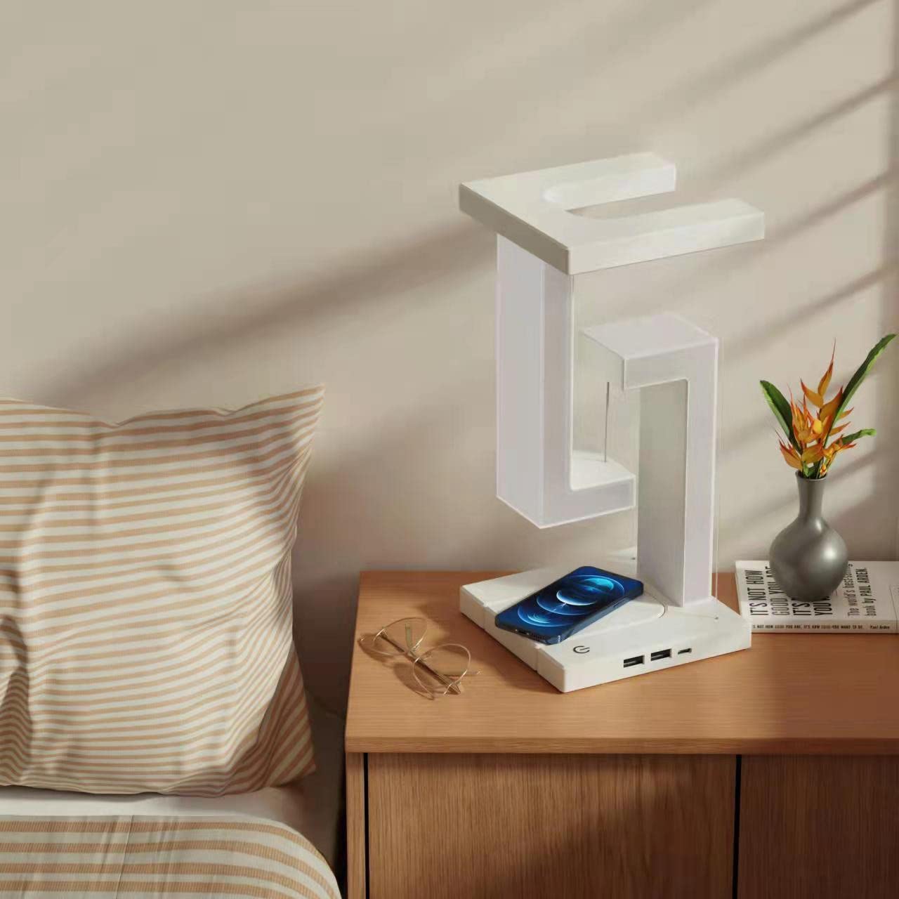AeroCharge™ Floating Lamp – Wireless Charging Suspension Light for Bedroom & Home - ZYRAHÉ
