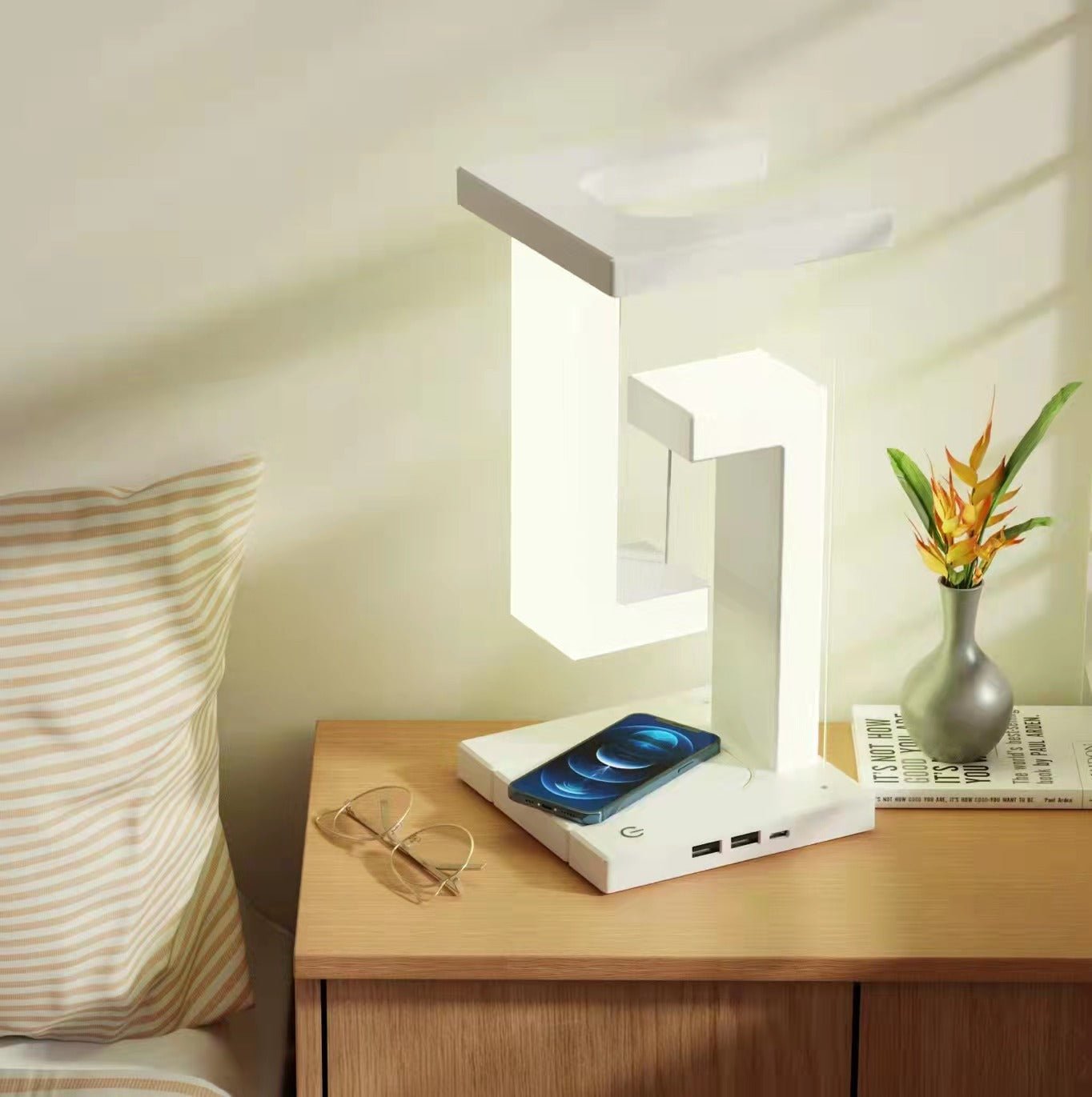 AeroCharge™ Floating Lamp – Wireless Charging Suspension Light for Bedroom & Home - ZYRAHÉ
